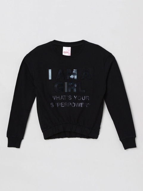 

max Girls Black Printed Top