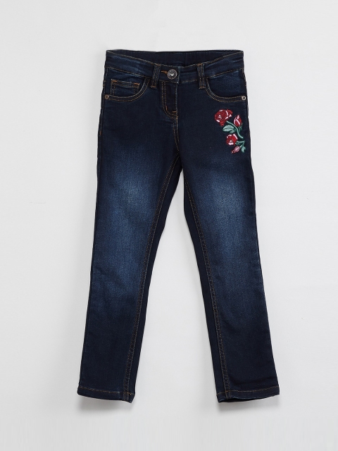 

max Girls Navy Blue Slim Fit Low-Rise Clean Look Stretchable Jeans