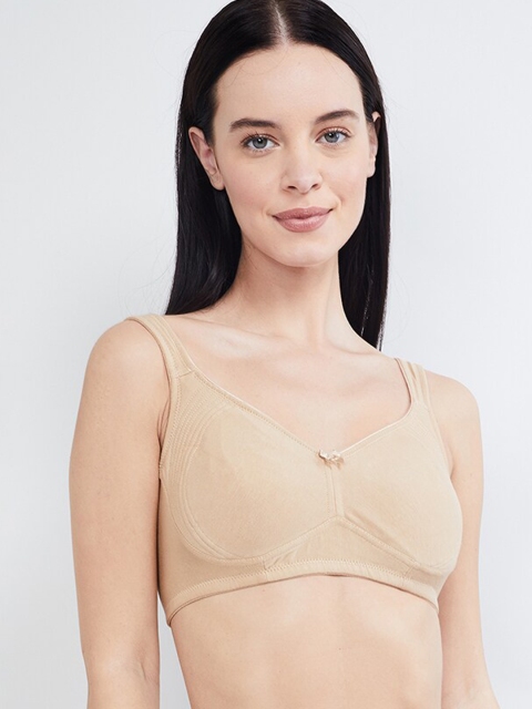max Beige Solid Non-Wired Lightly Padded T-shirt Bra PA19SCB08SKIN