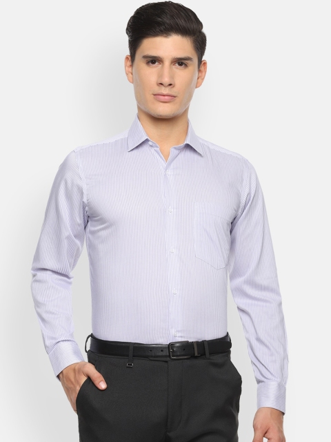 

Van Heusen Men White & Purple Regular Fit Striped Formal Shirt