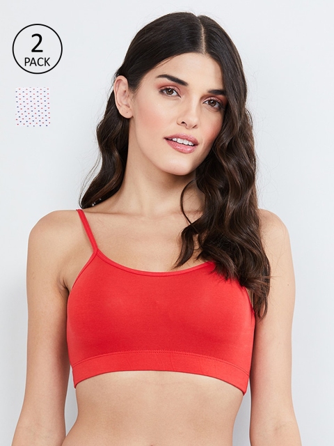 

max Pack Of 2 Solid Non-Wired Non Padded T-shirt Bra WIN19CAMIBRA01NAVY, Red