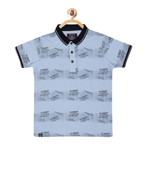 

Monte Carlo Boys Blue Printed Polo Collar T-shirt