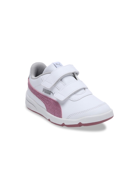 

Puma Girls White & Magenta Stepfleex 2 SL VE Glitz Trainers
