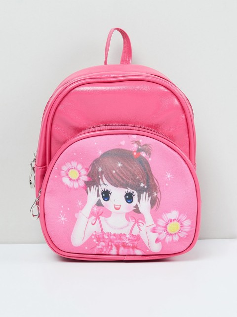 

max Girls Fuchsia Pink Graphic Backpack