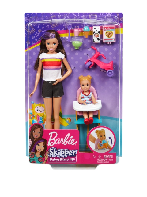 

Barbie Kids Multicoloured Skipper Babysitters Doll And Feeding Fun Playset, Multi