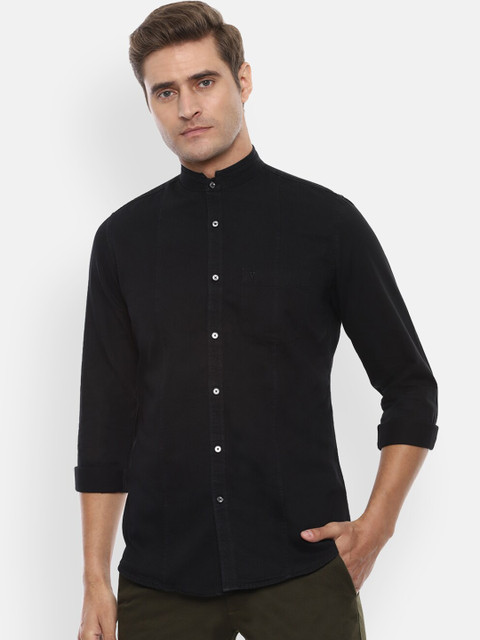 

Van Heusen Sport Men Black Slim Fit Solid Casual Shirt