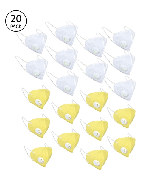 

OOMPH Adults Pack Of 20 Anti-Pollution Reusable 5-Ply Valved N95 Masks, White