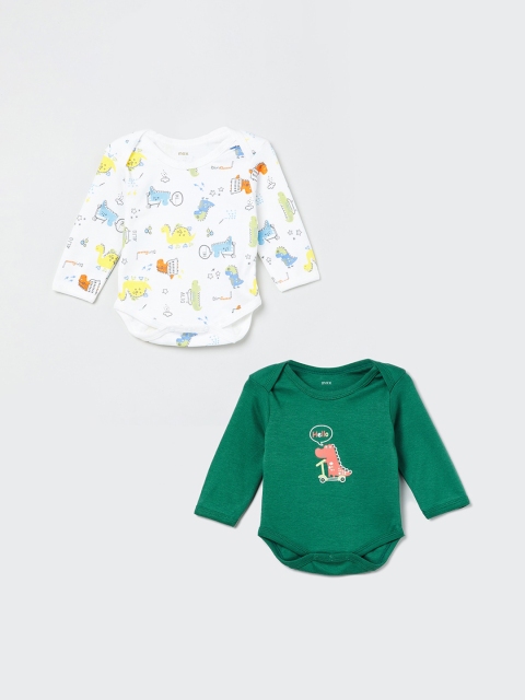 

max Infant Boys Pack Of 2 Printed Bodysuits, Green