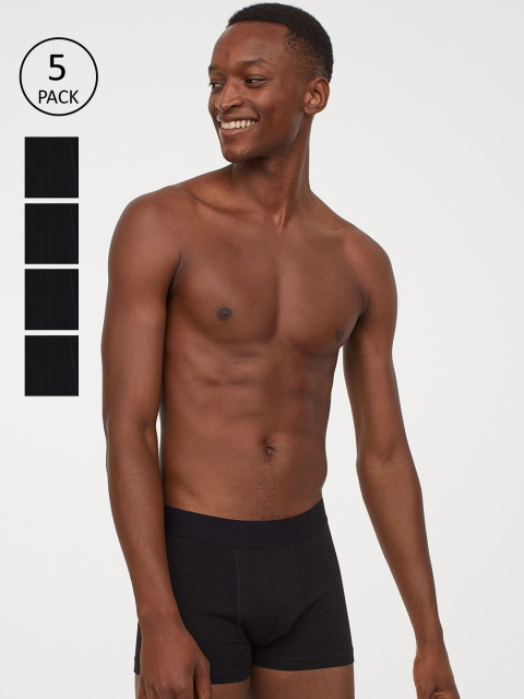 

H&M Men Black Solid 5-Pack Short Trunks 0736385001