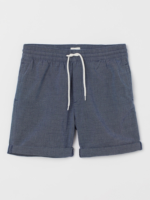 

H&M Men Blue Knee-Length Cotton Shorts