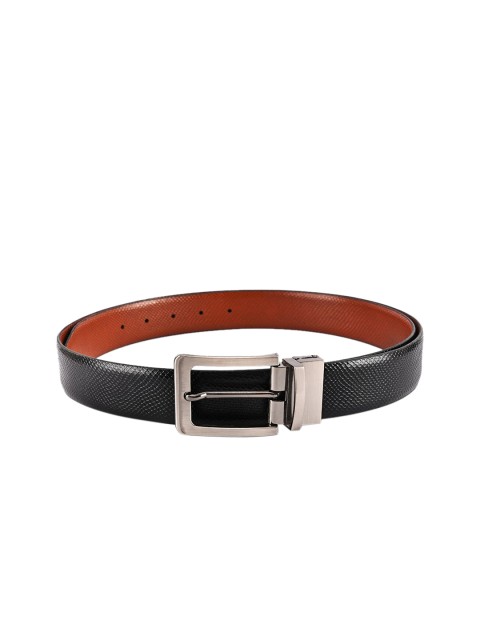 

BuckleUp Men Black & Tan Solid Belt