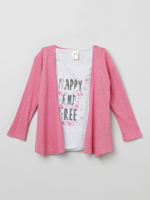 

max Girls Fuchsia Embellished Top