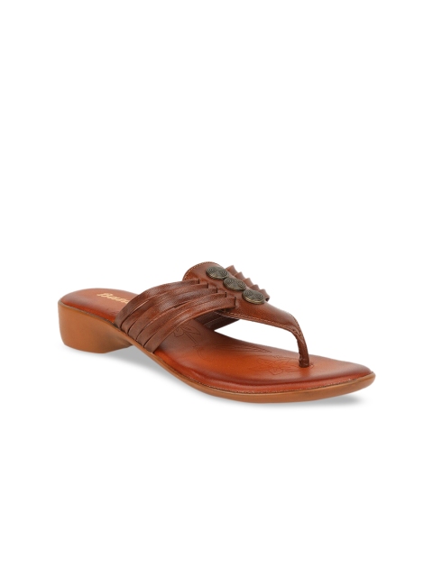 

Bata Women Brown Solid PU Open Toe Flats