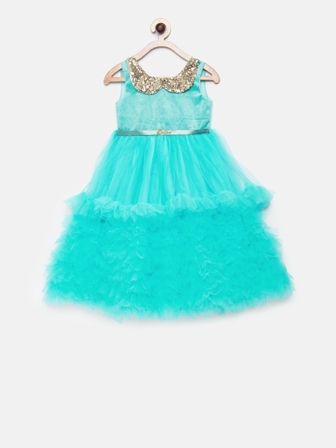 

Barbie by Many Frocks & Girls Blue Embellished Fit and Flare Dress