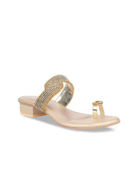 

Bata Women Gold-Toned Embellished Heels