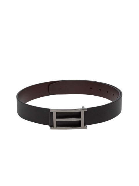 Carlton London Men Black & Brown Solid Reversible Leather Belt