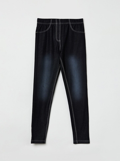 

max Girls Black Stone Washed Jeggings