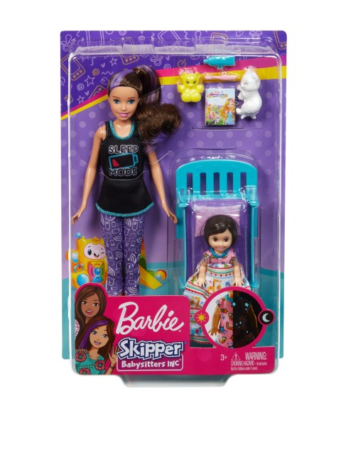 Barbie Kids Multicoloured Skipper Babysitters Doll & Bedtime Playset, Multi