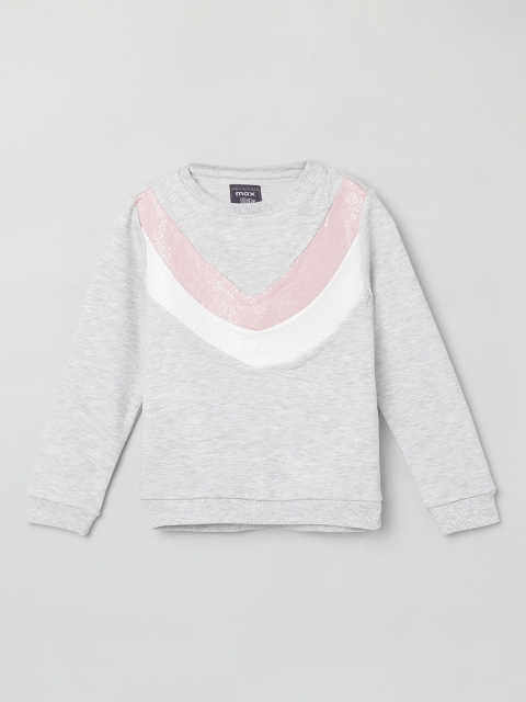 

max Girls Grey Striped Sweatshirt