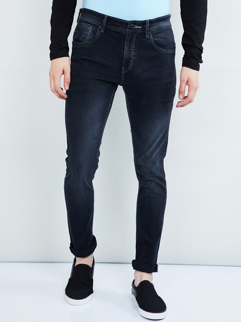 

max Men Grey Slim Fit Mid-Rise Clean Look Jeans