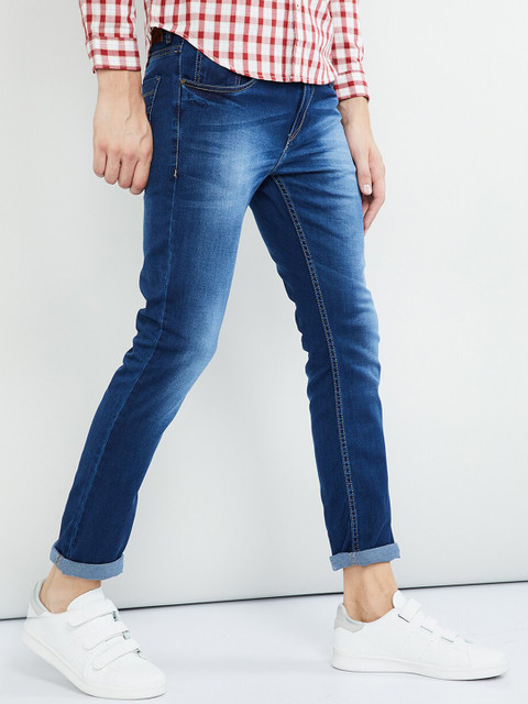 

max Men Blue Slim Fit Mid-Rise Clean Look Jeans