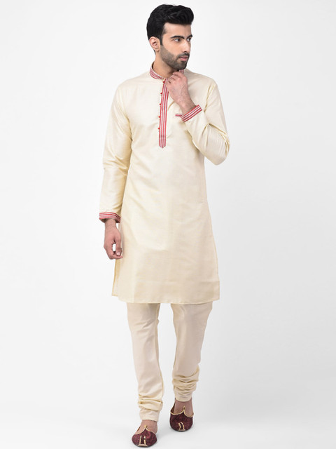 

SG LEMAN Men Cream Solid Kurta with Pyjamas