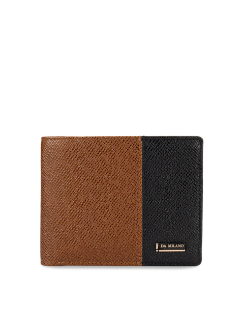 

Da Milano Men Brown & Black Colourblocked Two Fold Wallet