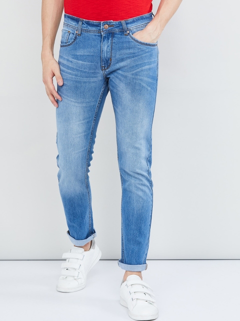 

max Men Blue Skinny Fit Mid-Rise Clean Look Jeans