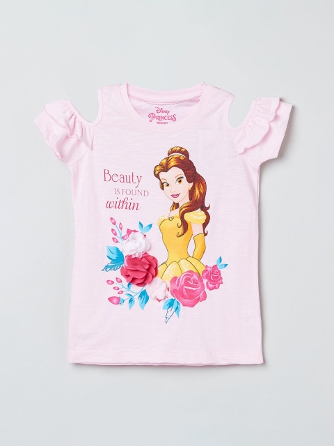 

max Girls Pink Printed Pure Cotton Top