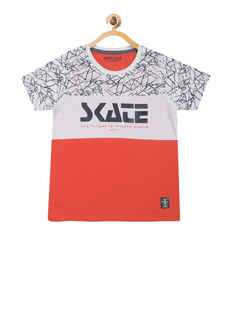 

Monte Carlo Boys White & Red Colourblocked T-shirt
