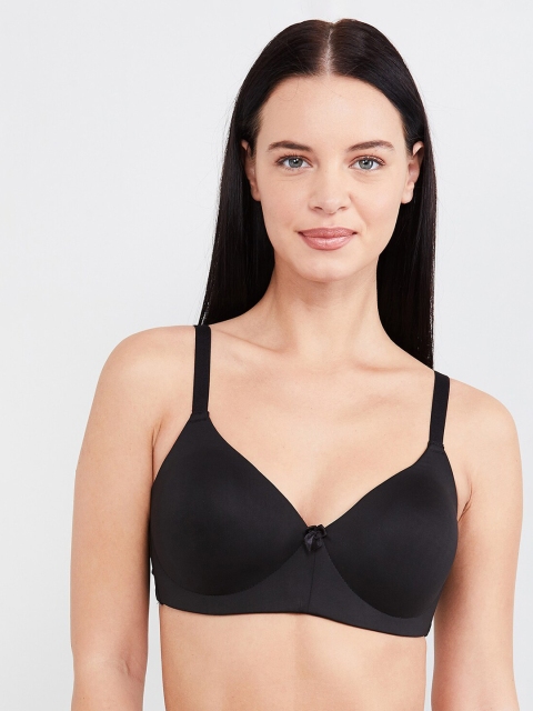 

max Black Solid Non-Wired Lightly Padded Everyday Bra SP20PDNW06BLACK