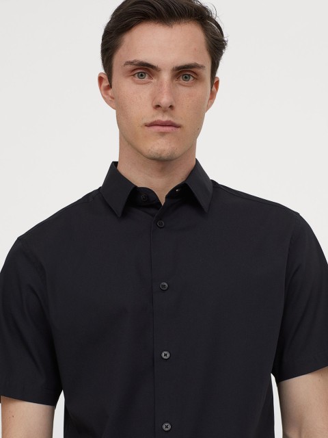 

H&M Men Black Shirt Slim Fit