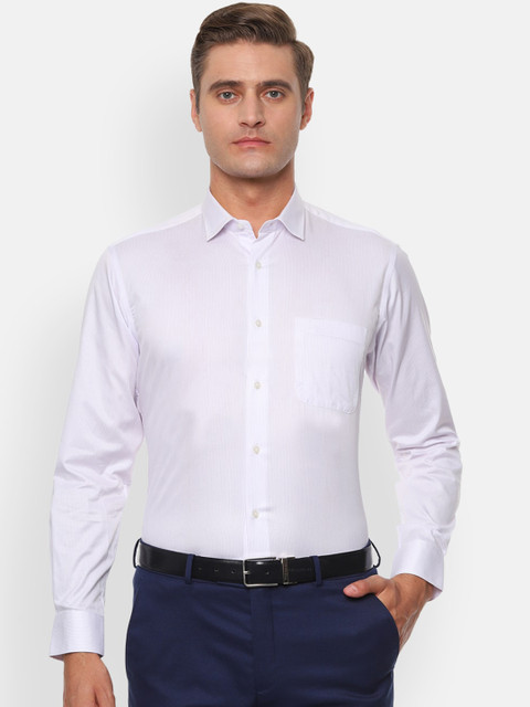 

Van Heusen Men White Regular Fit Striped Formal Shirt