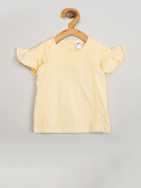 

max Girls Yellow Embellished Top