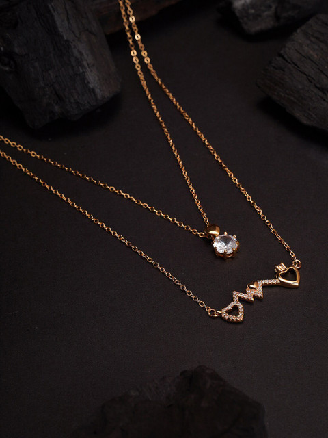 

elle Women Gold-Plated Metal Layered Necklace
