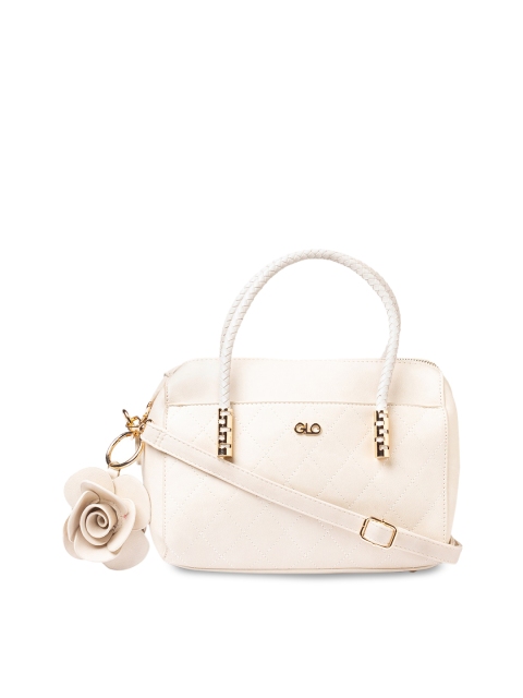 

Globus White Solid Handheld Bag