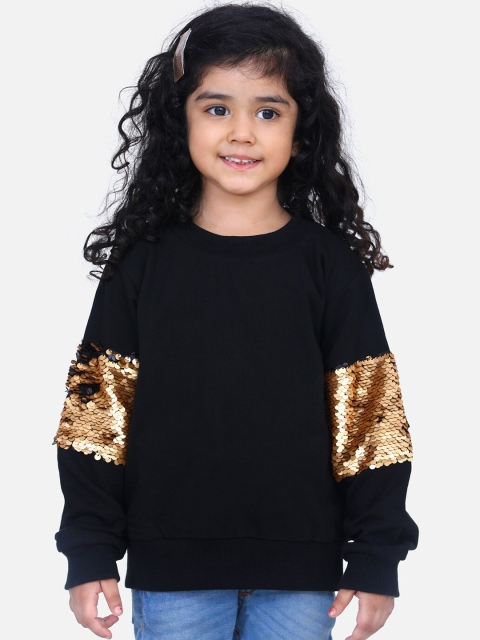 

LilPicks Girls Black Sequinned Sweatshirt