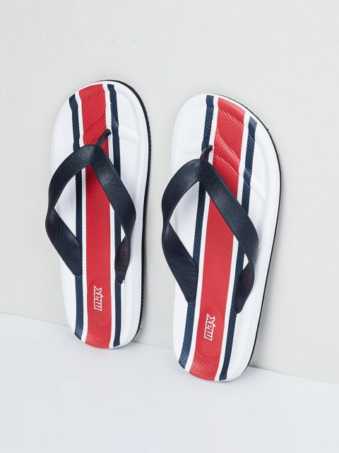 

max Men Blue & Red Striped Thong Flip-Flops