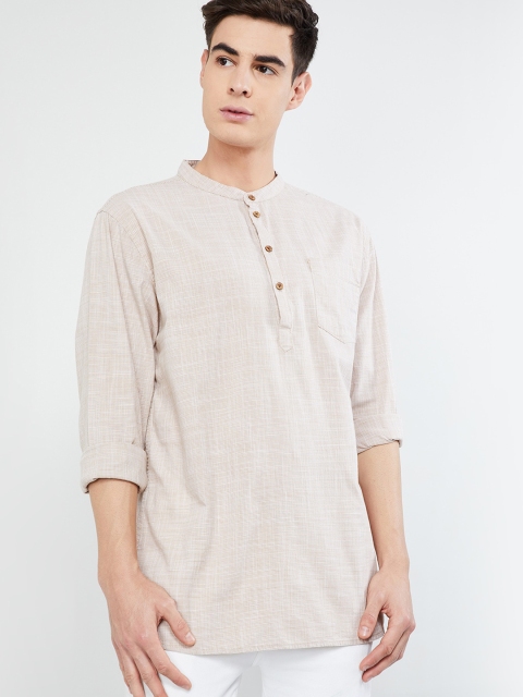 

max Men Beige Solid Straight Kurta