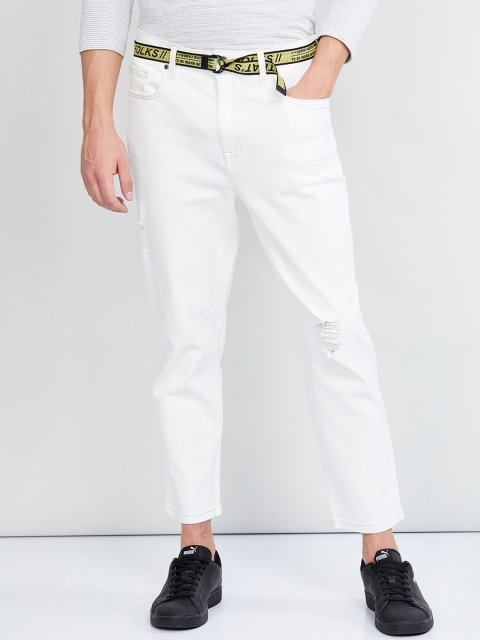 

max Men White Skinny Fit Mid-Rise Mildly Distressed Jeans