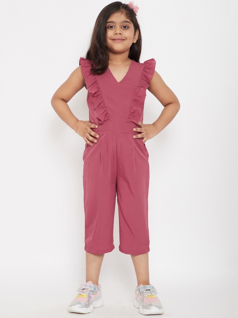 

Stylo Bug Girls Pink Solid Basic Jumpsuit