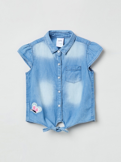 

max Girls Blue Faded Shirt