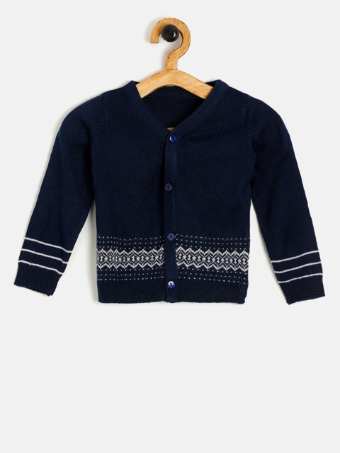 

Aomi Infants Navy Blue Printed Front-Open Sweater