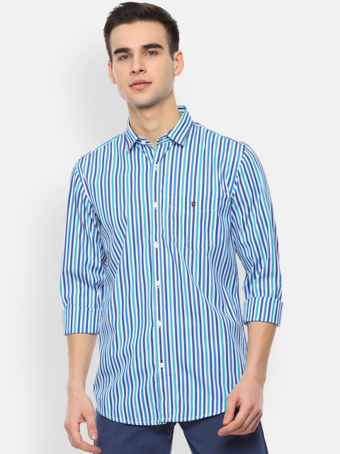 

Louis Philippe Sport Men Blue & White Slim Fit Striped Casual Shirt
