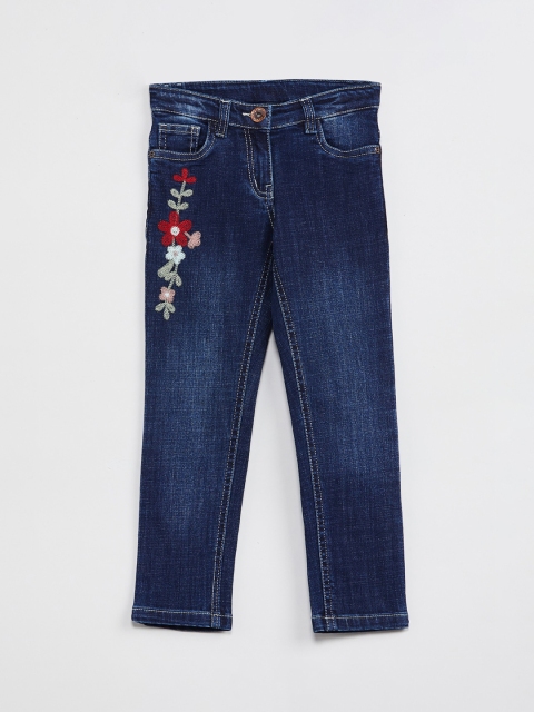 

max Girls Blue Slim Fit Mid-Rise Clean Look Jeans