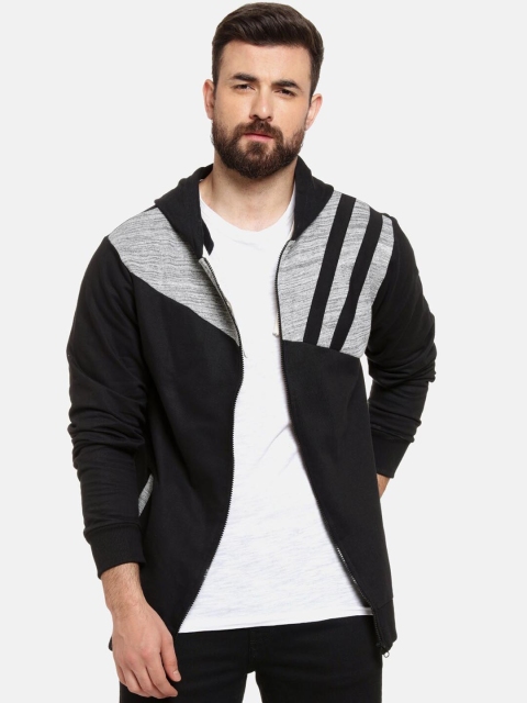 

Campus Sutra Men Black Colourblocked Bomber Jacket