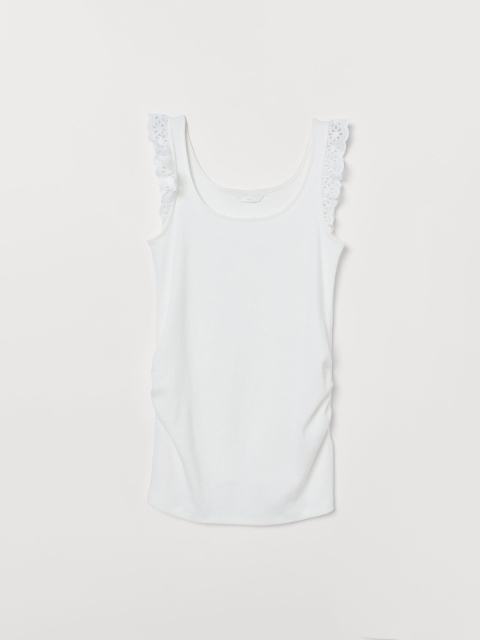 

H&M Women White Solid Mama Ribbed Vest Top