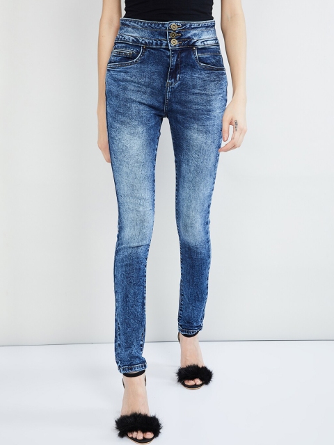 

max Women Blue Skinny Fit Mid-Rise Clean Look Stretchable Jeans