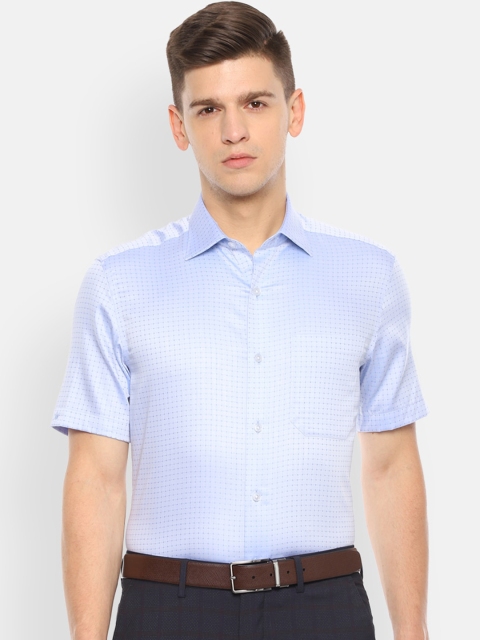 

Louis Philippe Men Blue Regular Fit Checked Formal Shirt