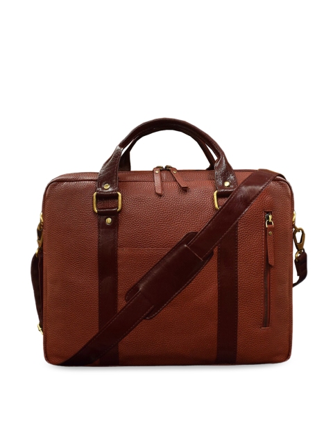 

ABYS Unisex Brown Textured 15' Leather Laptop Bag